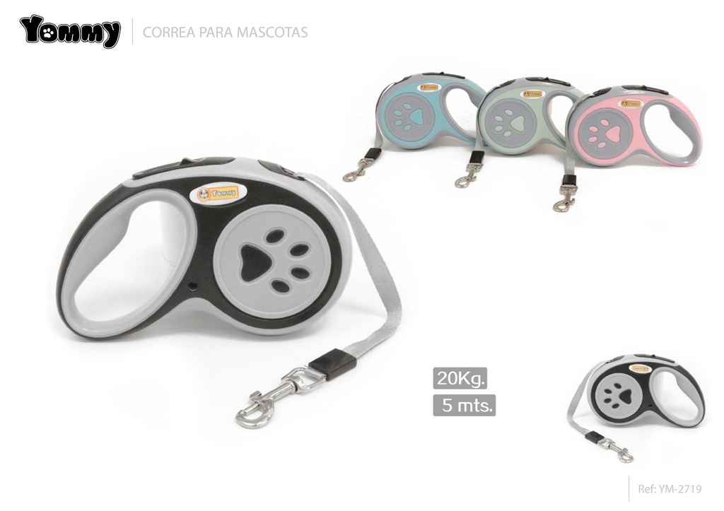 Correa extensible con huella para mascotas 5m - Accesorios para mascotas