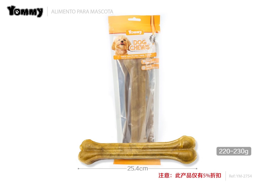Alimento en forma de hueso para perros 25.40 cm - 220-230 g - Snacks para perros