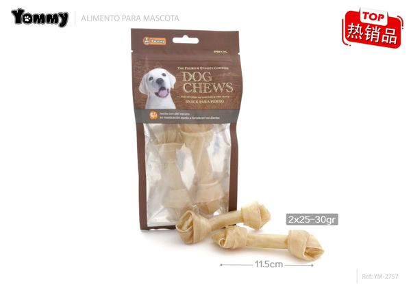 Alimento hueso para perros 11.50cm, 25-30g 2 piezas para mascotas