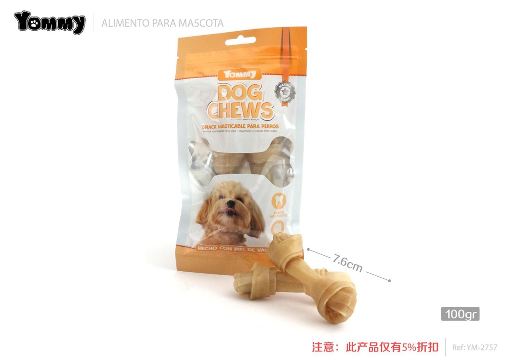 Alimento hueso para perros 11.50cm, 25-30g 2 piezas para mascotas