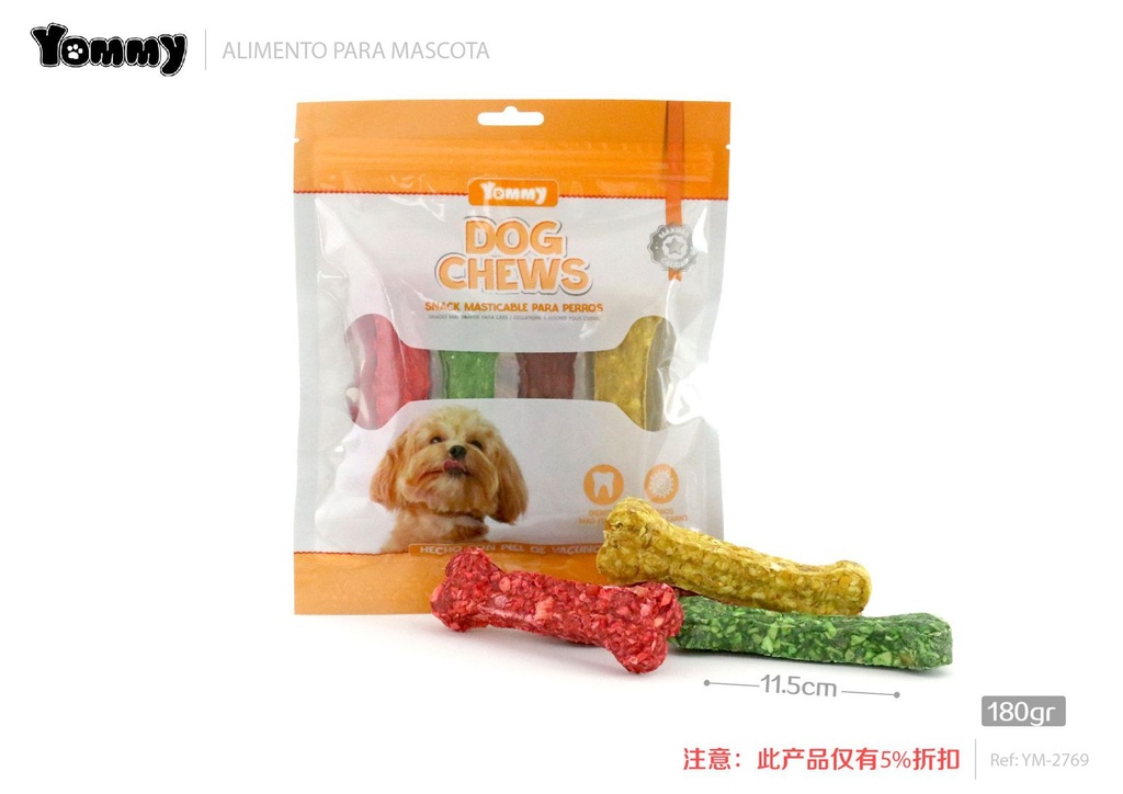 Alimento para mascotas hueso 11.50cm 45g paquete de 4 piezas