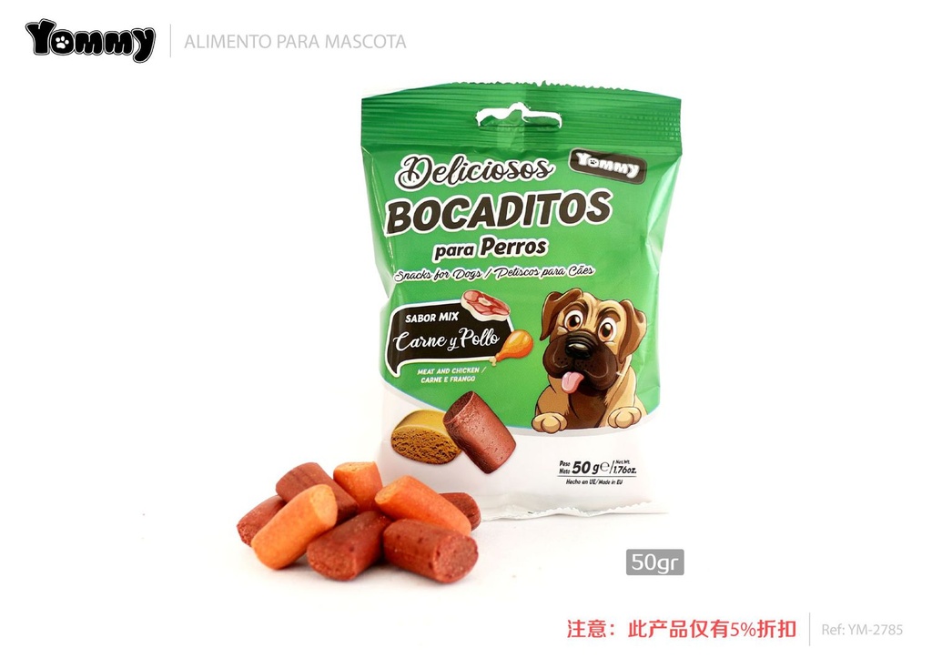 Bocaditos mix para mascotas 50gr para snacks