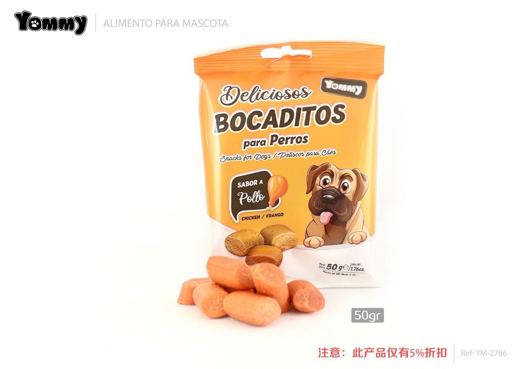 Bocaditos de pollo 50g para mascotas