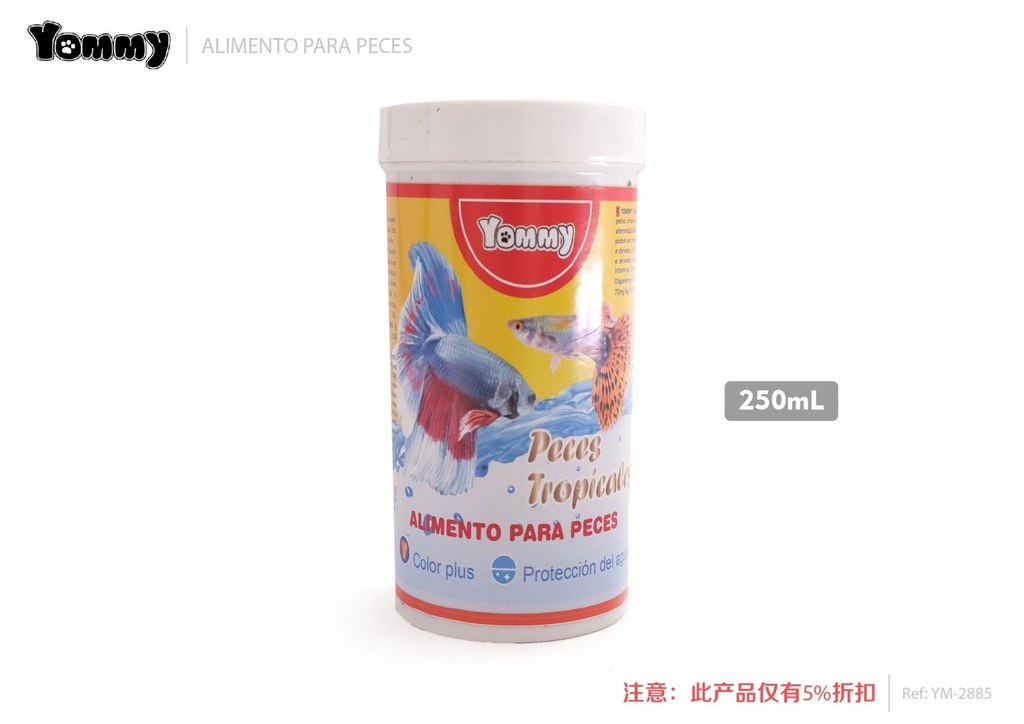Alimentos para peces tropicales 250 ml - Comida especializada para acuarios