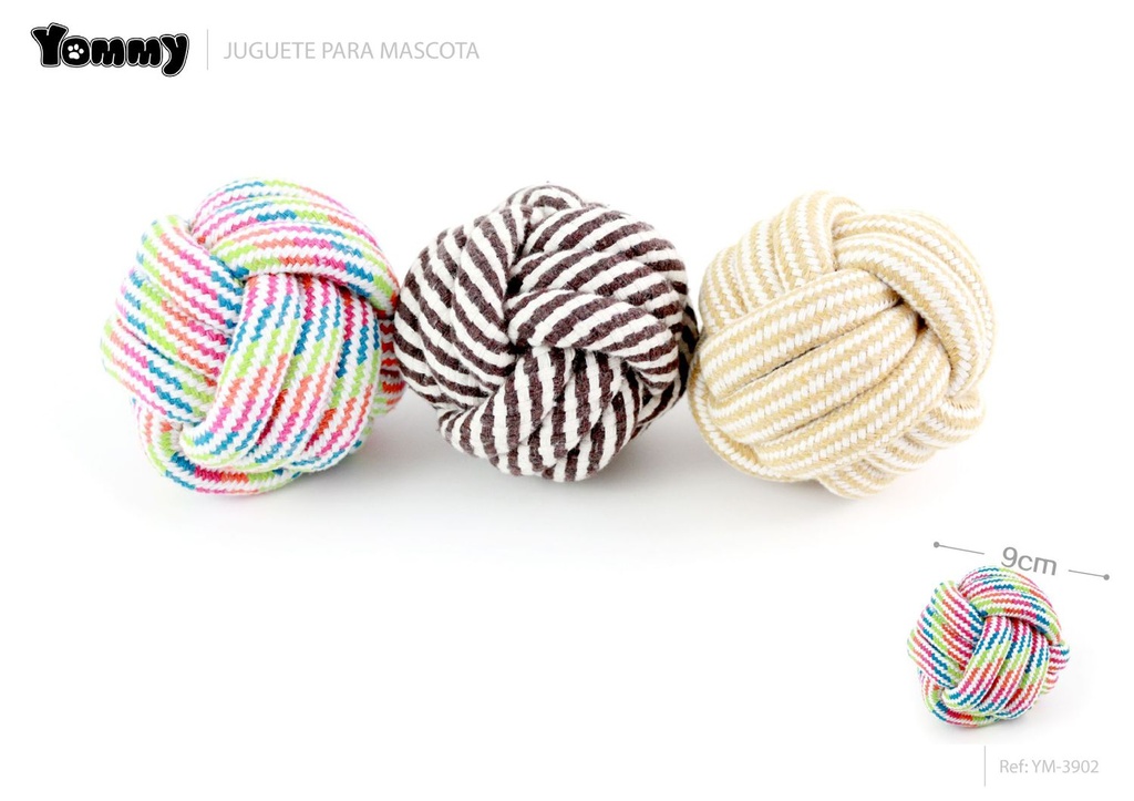 Juguete de nudos de algodón de 9 cm - Juguetes para mascotas