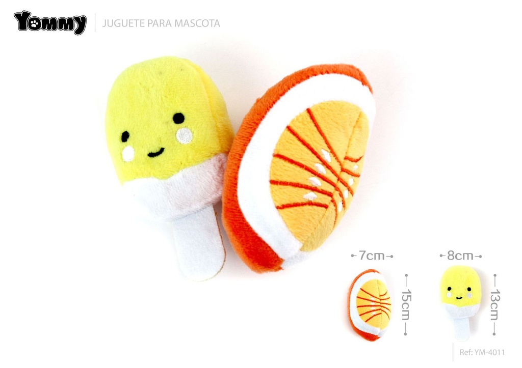 Peluche para mascotas forma de helado 15cm