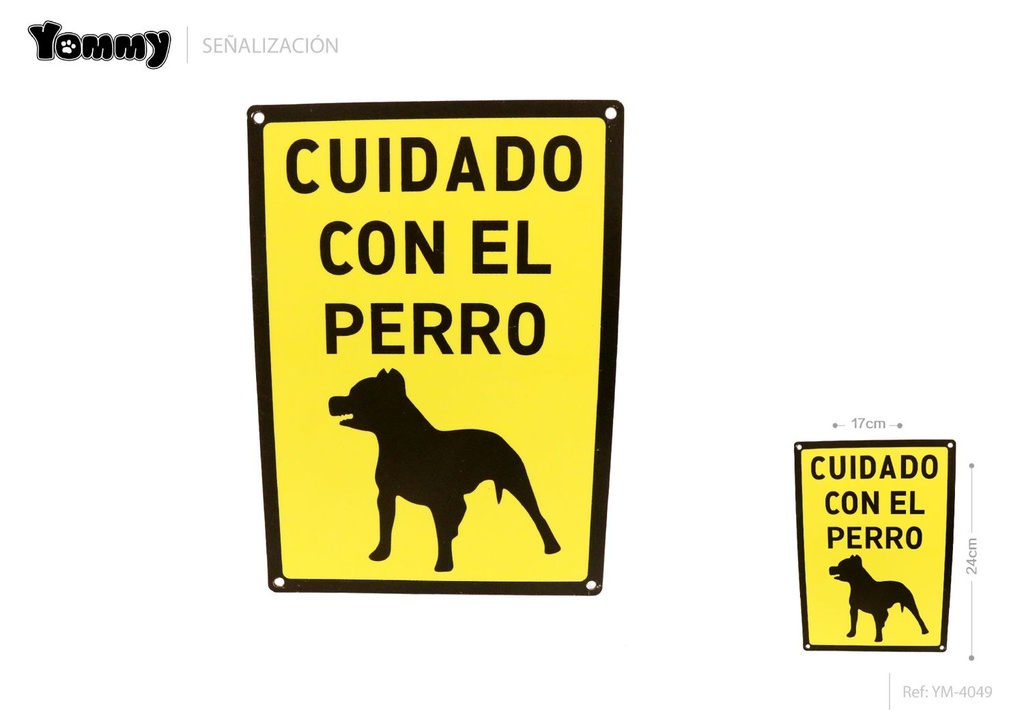 Señal "Cuidado con el Perro" 17x24cm para seguridad