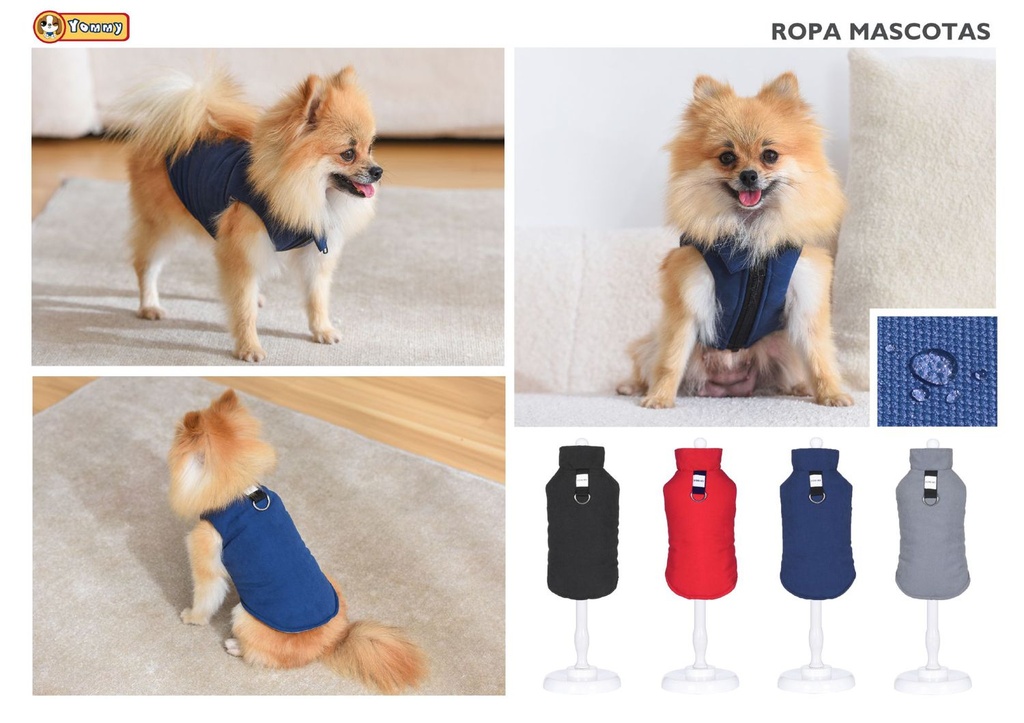 Ropa anorak con cuello talla S para mascotas