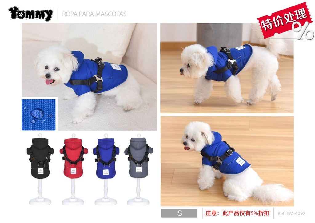 Ropa anorak con capucha para mascotas - Ropa para mascotas