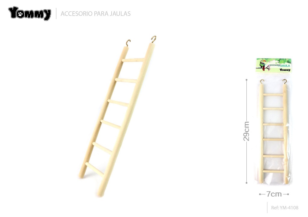 Juguete escalera de madera de 6 espacios 7*29cm - Juguetes para mascotas