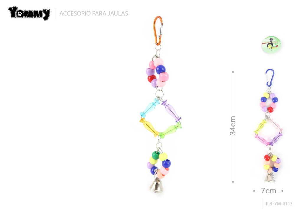 Juguete para aves de acrílico 7x34 cm - Accesorios para jaulas