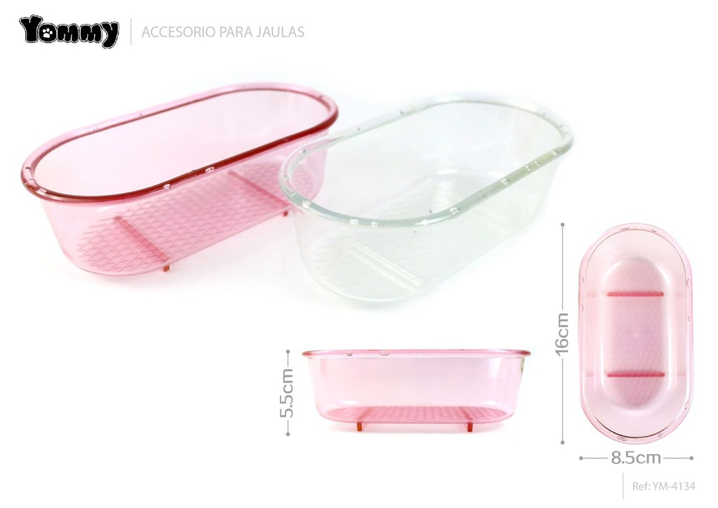 Bañera para pájaros de cristal 16*8.5*5.5 cm - Accesorios para jaulas
