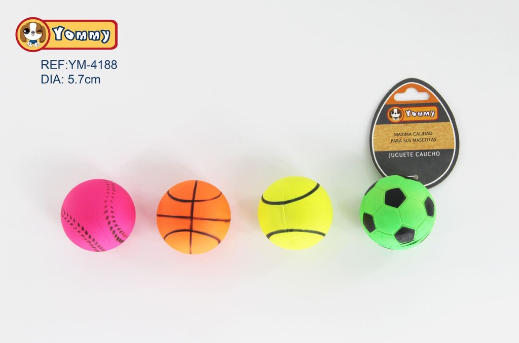 Juguete pelota de goma espuma fluorescente 5.7cm para mascotas