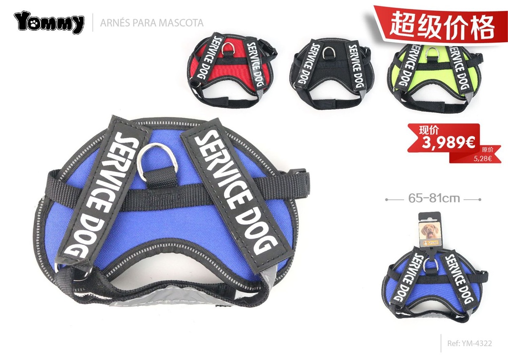 Arnés para perro tamaño L 65-81 cm - Accesorios para mascotas