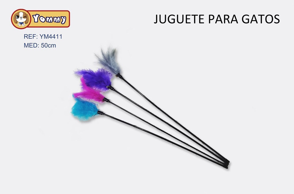 Juguete para gato con pluma 50cm para entretenimiento de mascotas