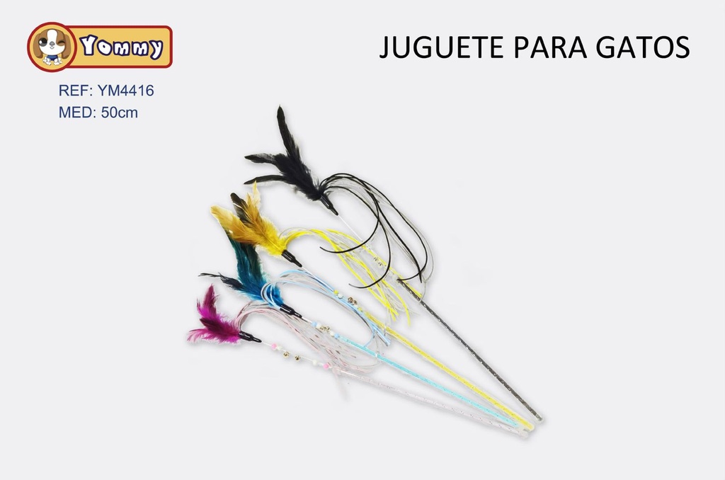 Juguete para gato con pluma 30cm + 15cm para mascotas