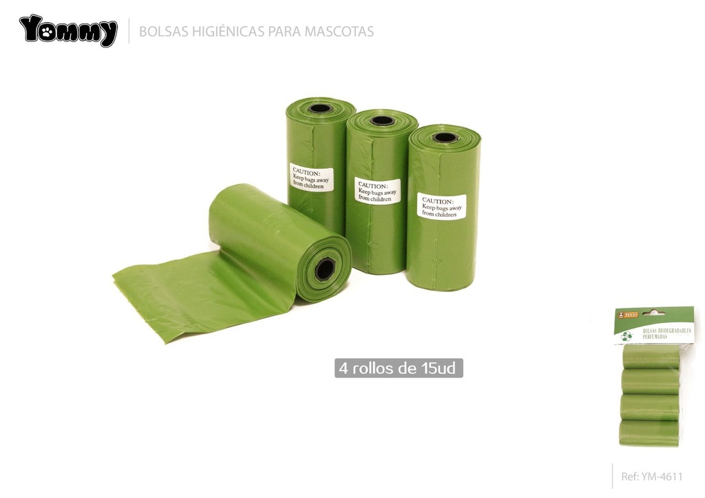 Bolsa de excrementos biodegradable verde perfumado