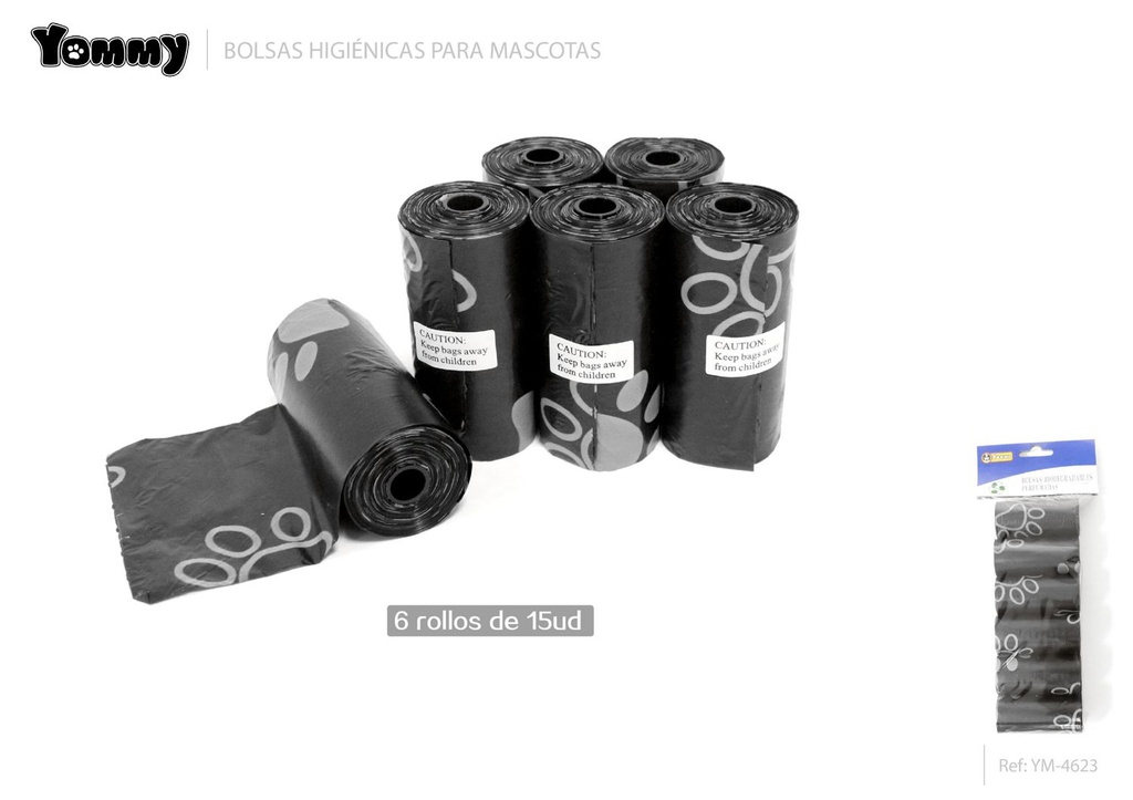 Bolsa de excrementos biodegradable con aroma y grosor extra 6*15 para mascotas