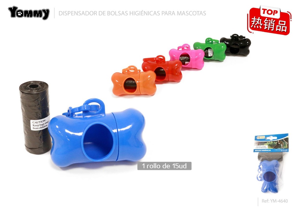 Dispensador de bolsas con bolsas - Accesorios para mascotas