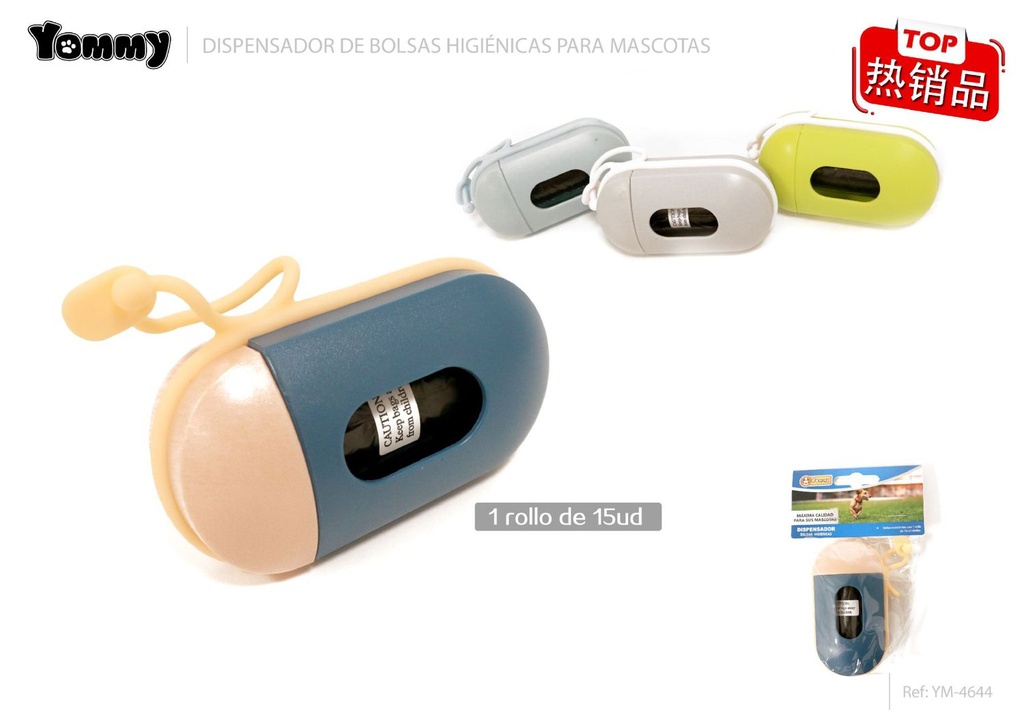 Dispensador de bolsas de desechos 8.8x4.6x3.7 cm - Accesorios de mascotas