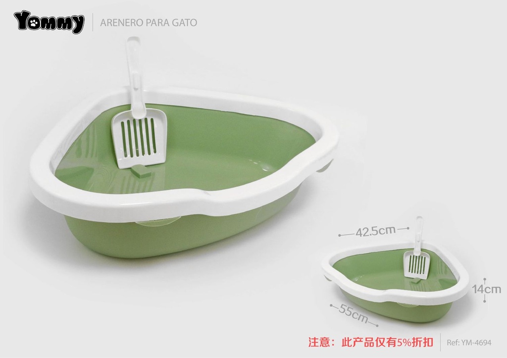Bandeja de aseo para gatos con pala 55x42,5x14 cm - Cajón higiénico para gatos