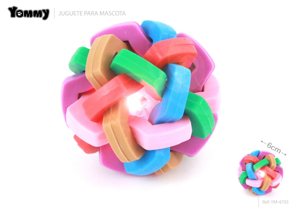 Juguete de caucho LED TPR 6.0cm para mascotas