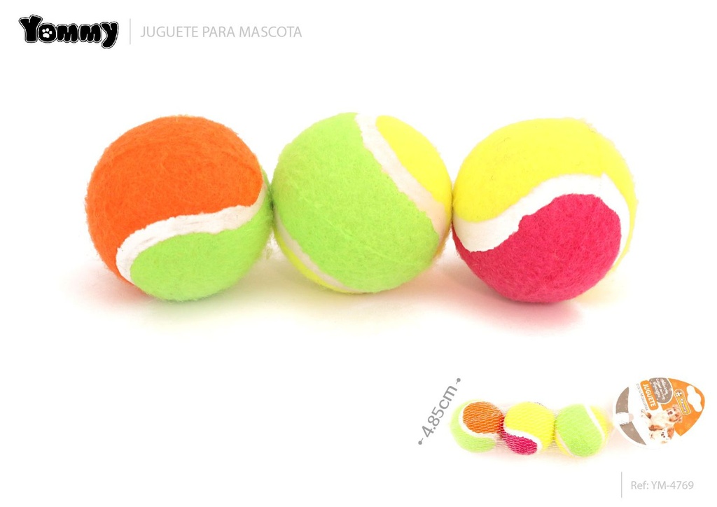 Juguete goma 3 unidades mixtas 4.85cm - Accesorios para mascotas