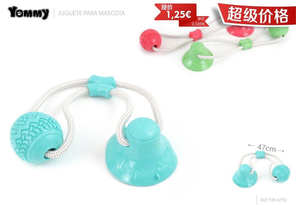 Juguete de caucho con cuerda 47cm - Juguetes para mascotas
