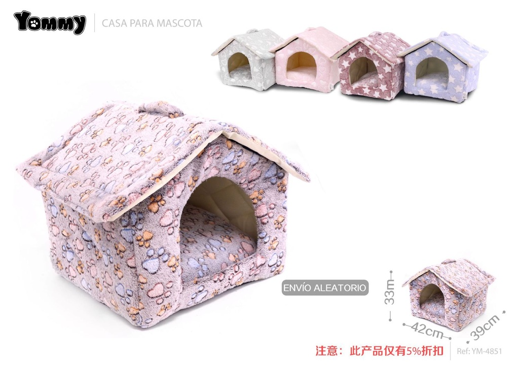 Casa de perro de franela 42*39*33CM - Accesorios para mascotas