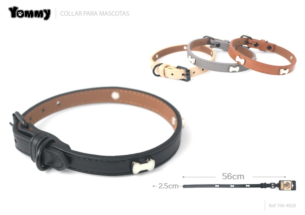 Collar PU luminoso 2.5 cm para mascotas - Collares para perros y gatos