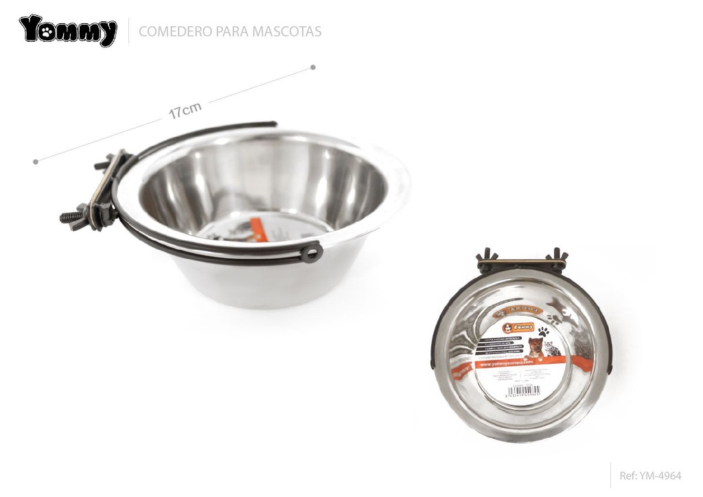 Comedero colgante fijo de 17 cm - Accesorios de mascotas
