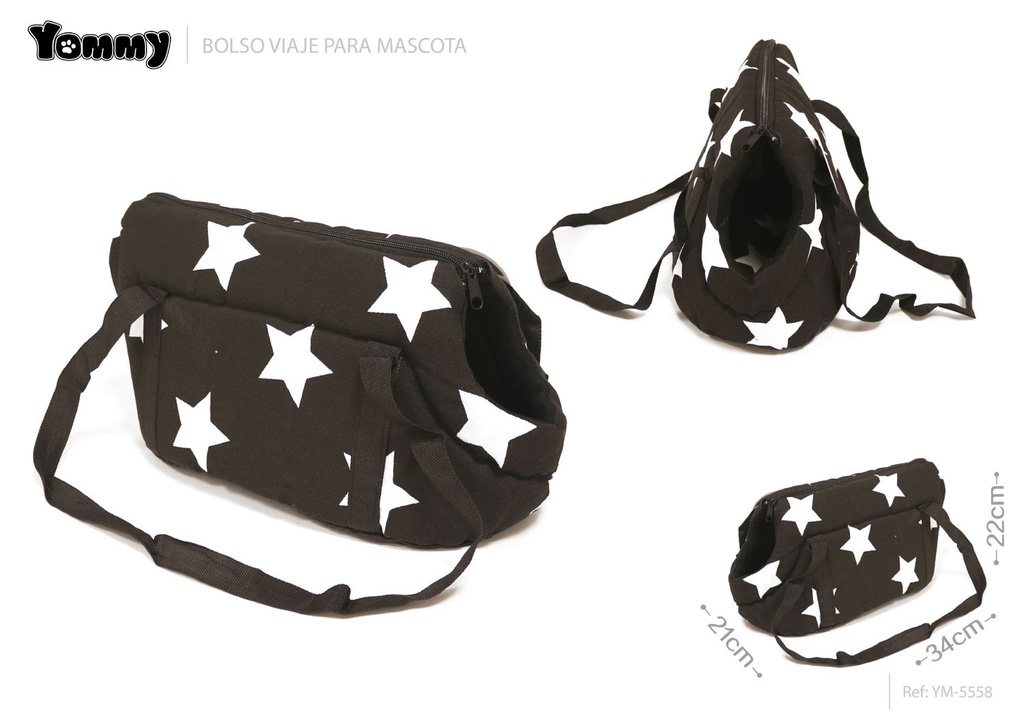 Bolso de viaje para mascotas 34x21x22cm estrellado para transporte