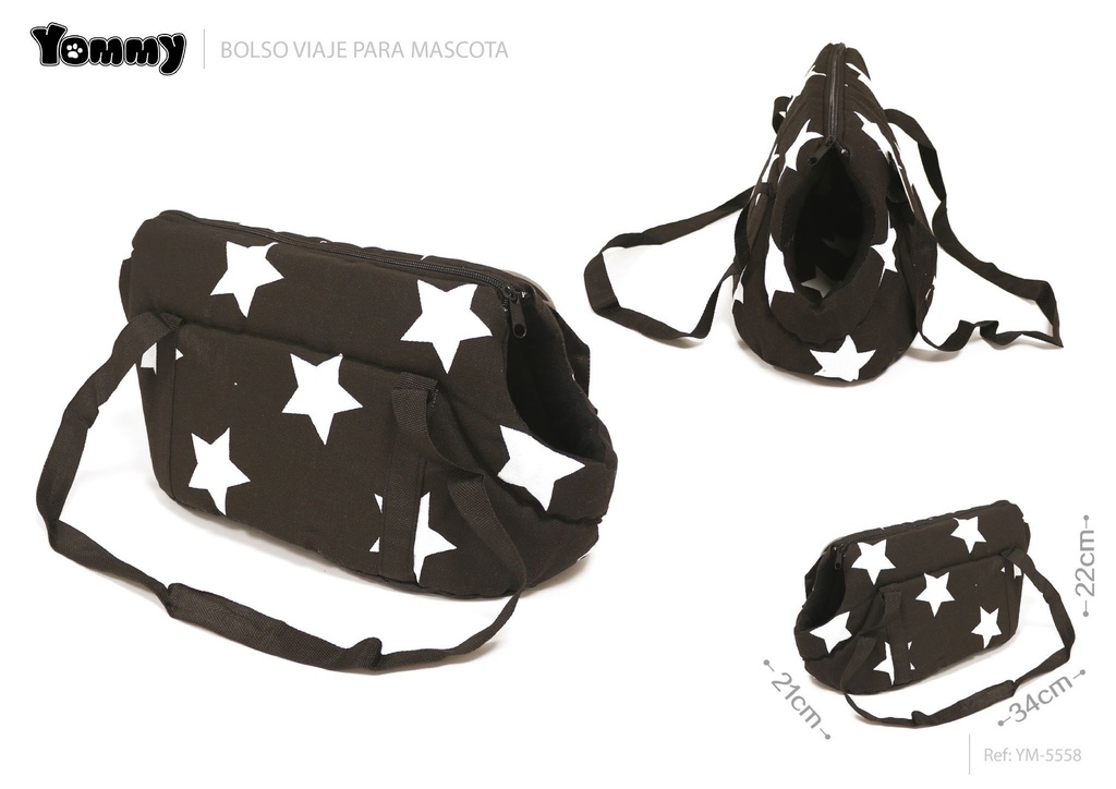 Bolso de viaje para mascotas negro 34x21x22 cm - Accesorios para mascotas