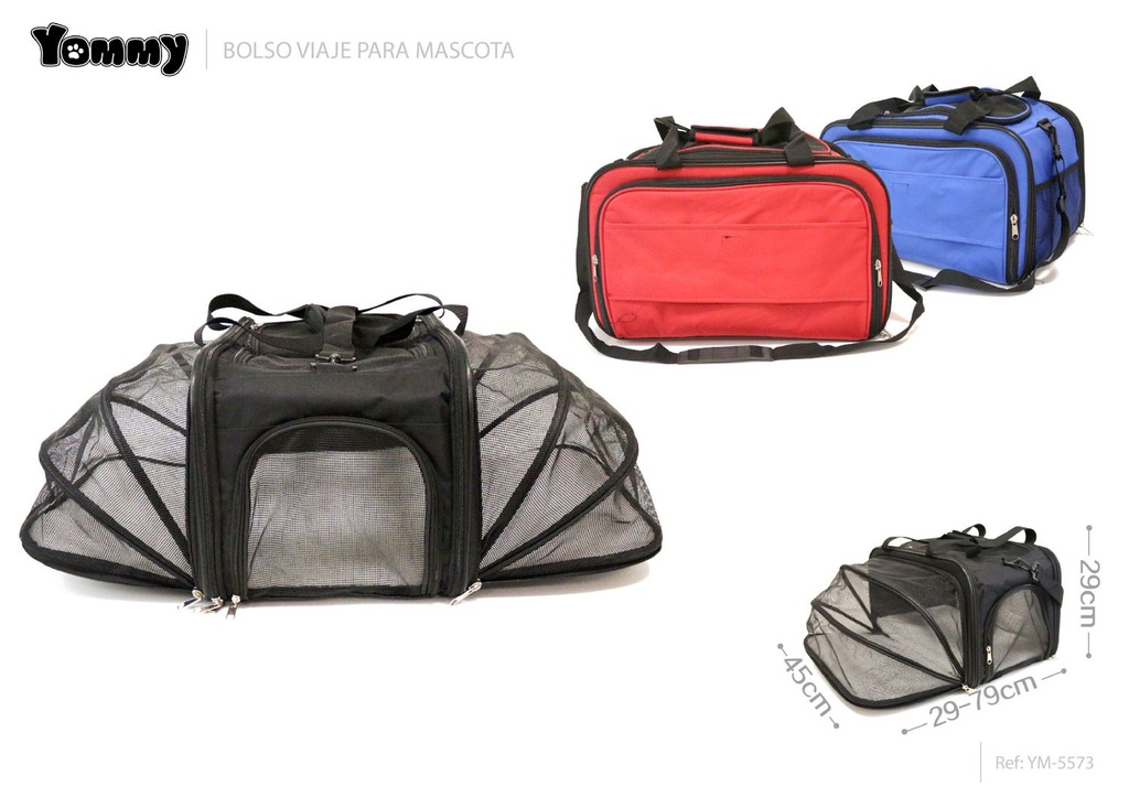 Bolso de viaje para mascotas expandible 45*(29-79)*29cm