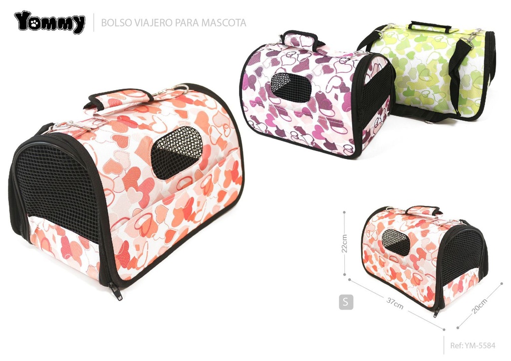 Bolso de viaje para mascotas S:37x22x20 cm