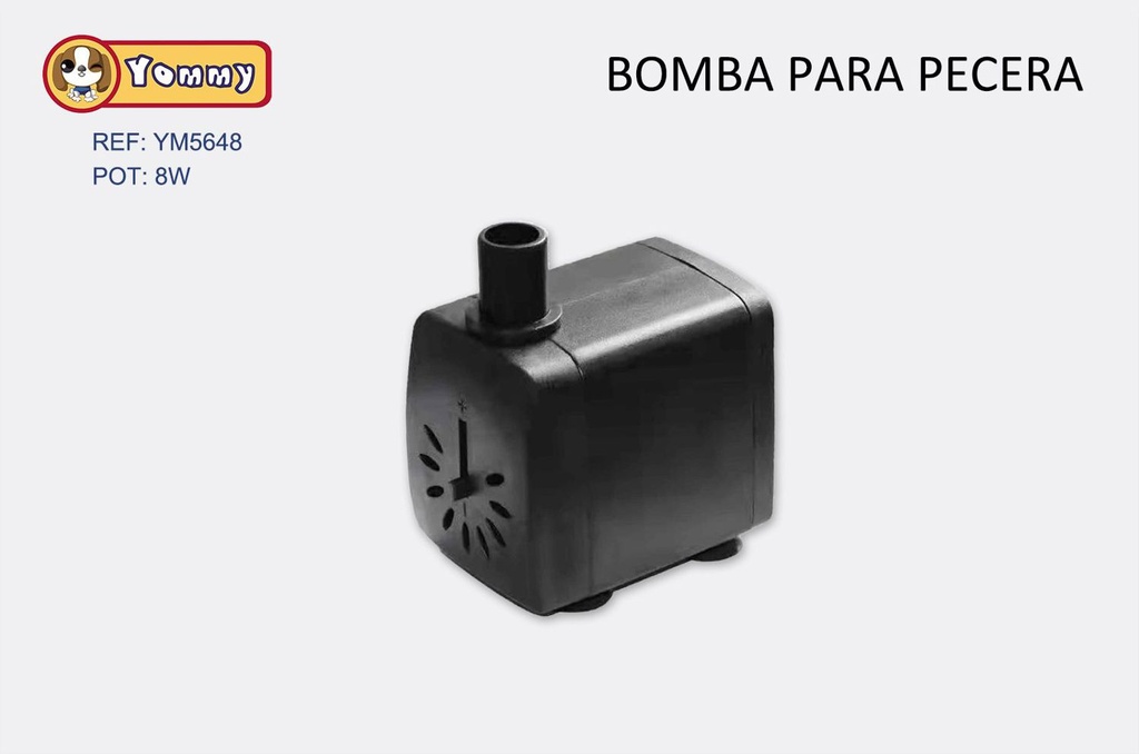 Bomba de agua para pecera 8W caudal 600L/h elevación 1.2m