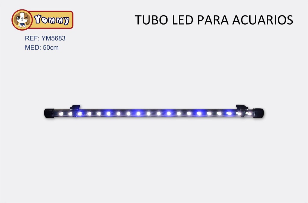 Tubo LED para acuarios 52cm luz azul y blanca