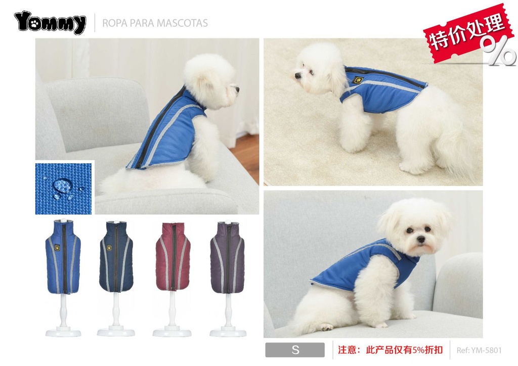 Ropa anorak con cuello S - Abrigo para perros