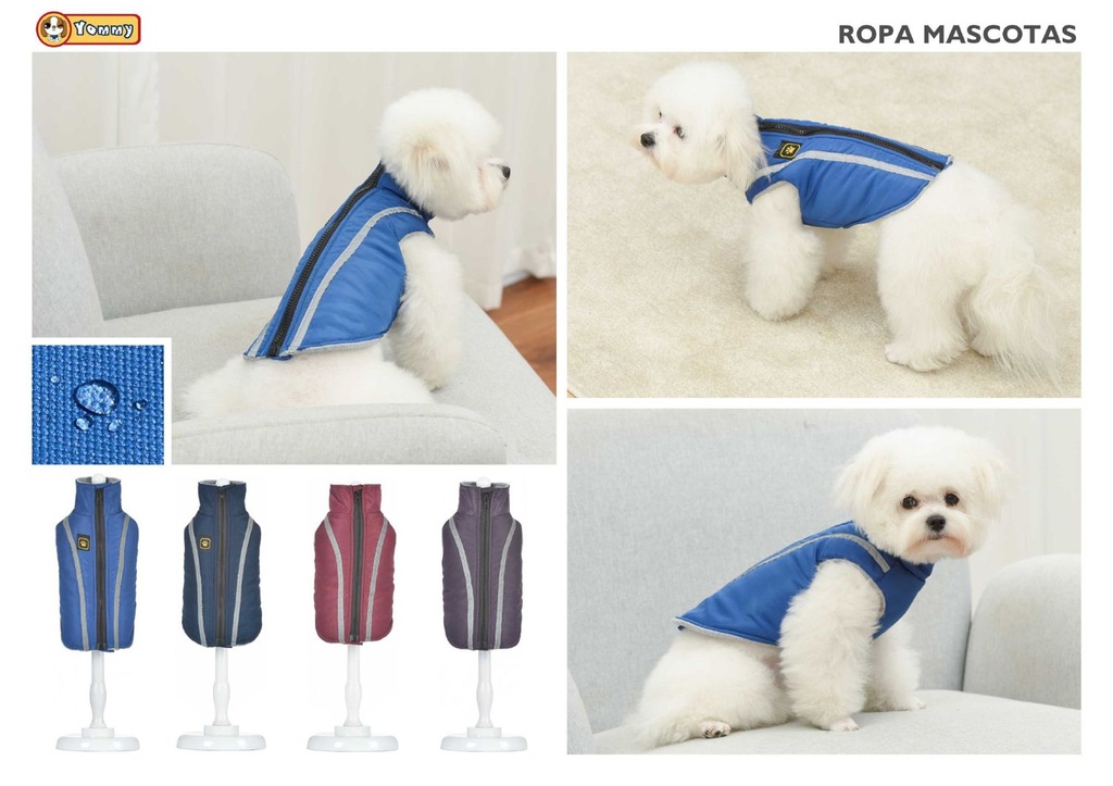 Ropa anorak con cuello S para perros