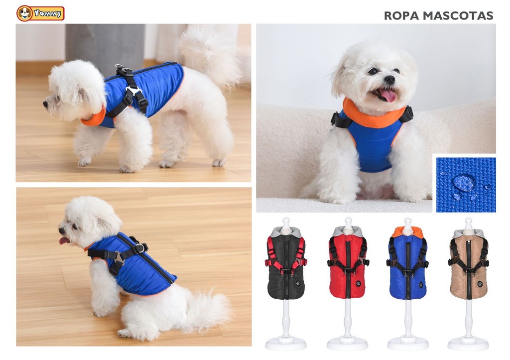 Ropa anorak con cuello S para mascotas