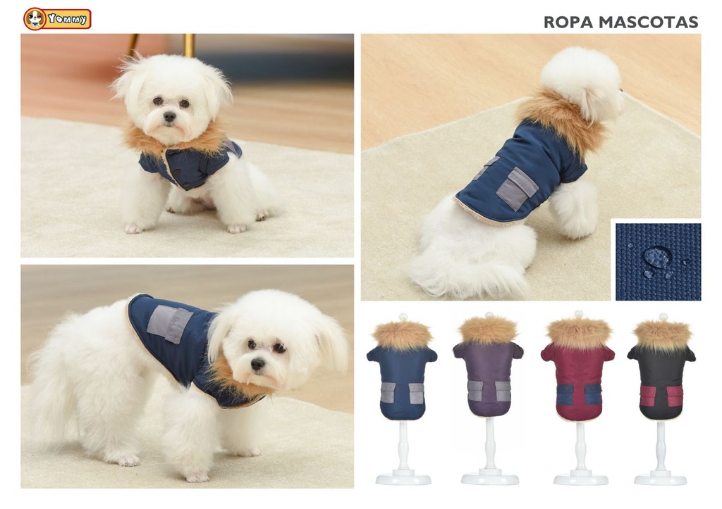 Abrigo anorak con cuello S para perros