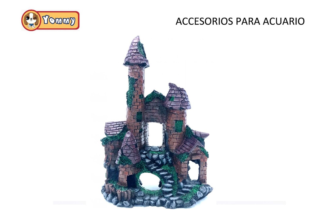 Accesorios para acuario castillo 19.5x11.5x29cm para decoración de peces