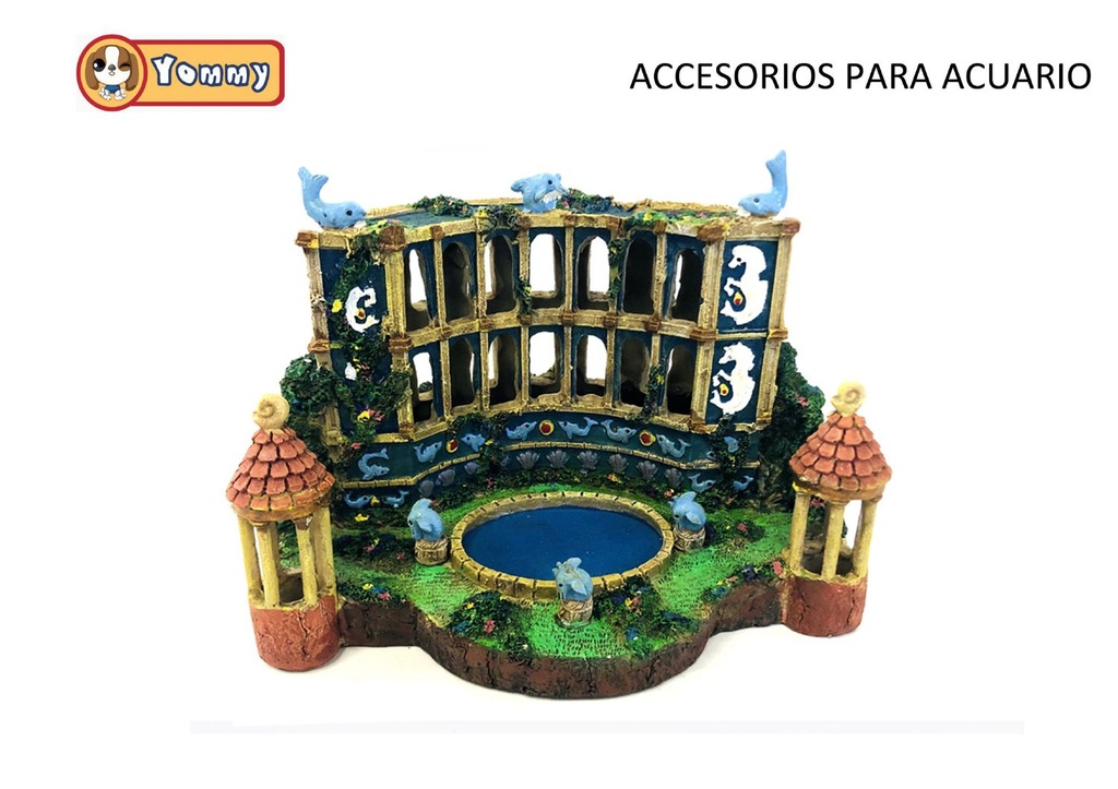 Accesorios para acuario castillo de resina 21x16x14.5cm