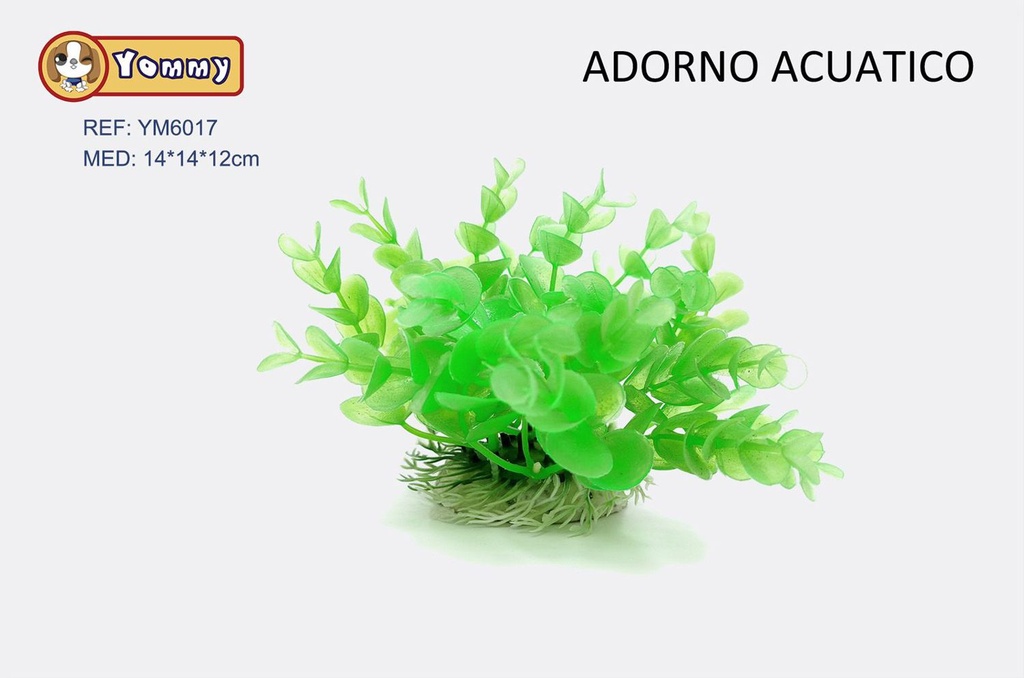 Decoración acuario plástico 14x14x12cm, plantas artificiales