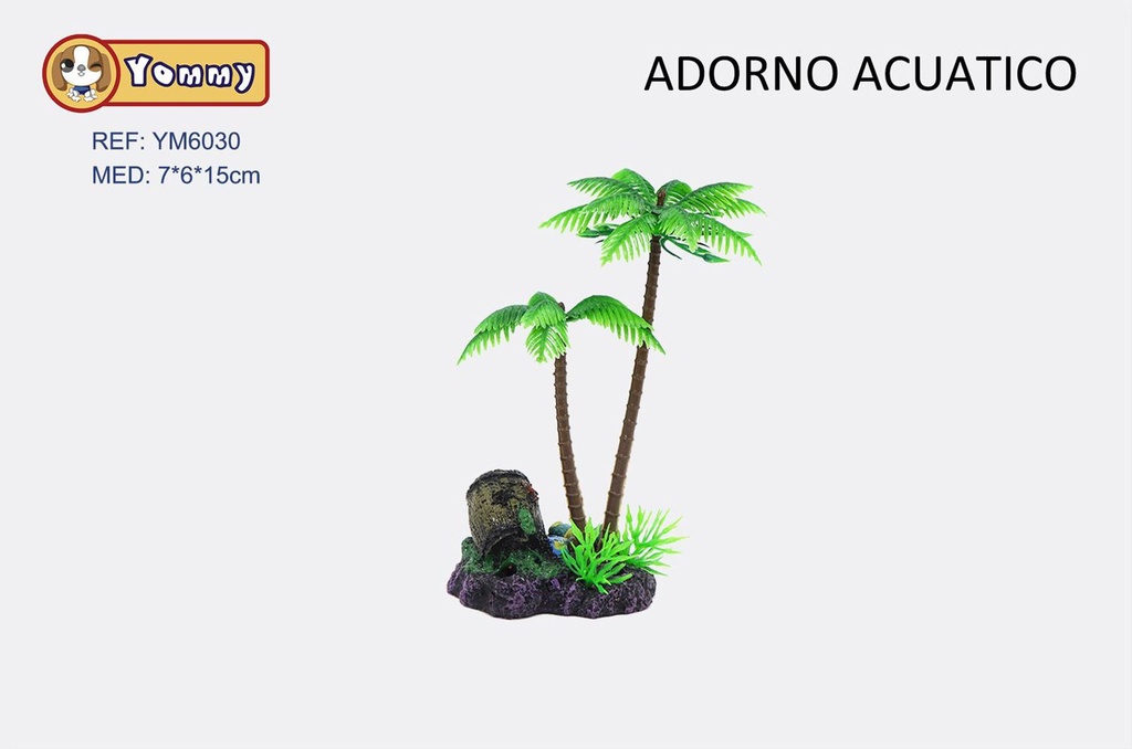 Adorno acuático de plástico 7x6x15cm para acuarios