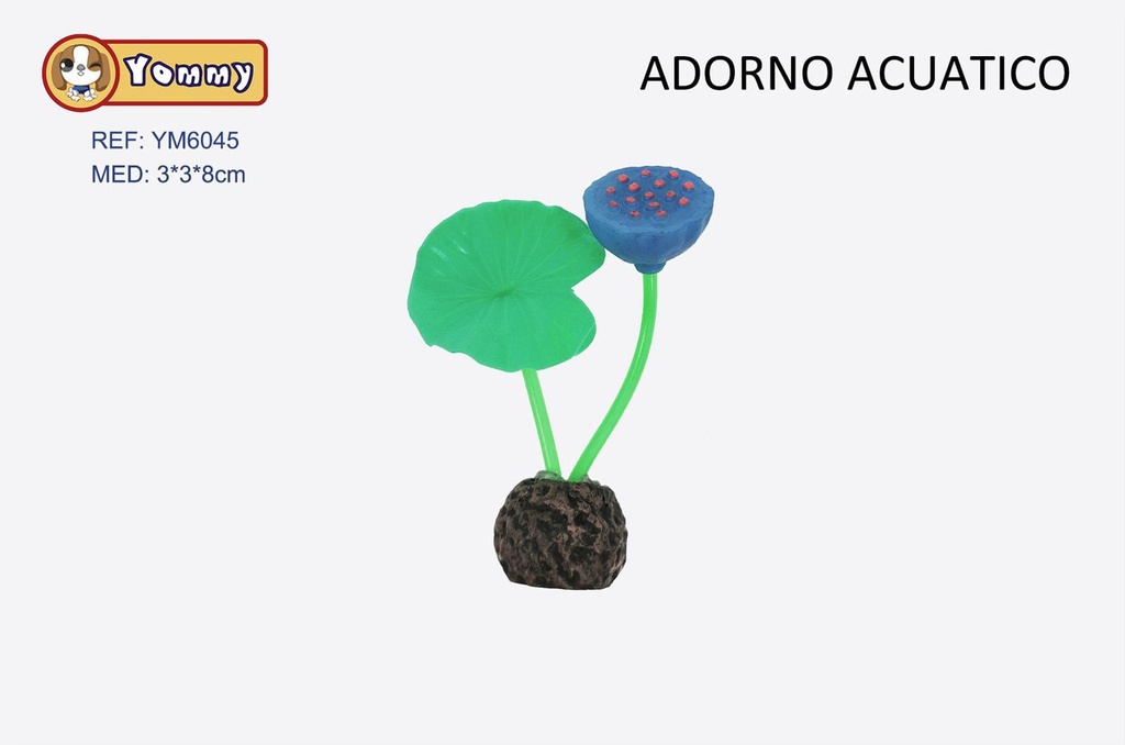 Adorno acuático de goma 3x3x8cm para acuarios