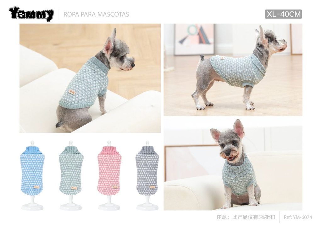 Jersey para mascotas XL 40 cm - Ropa para mascotas