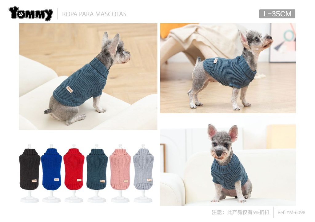 Jersey para mascotas L 35cm para abrigar a tu perro