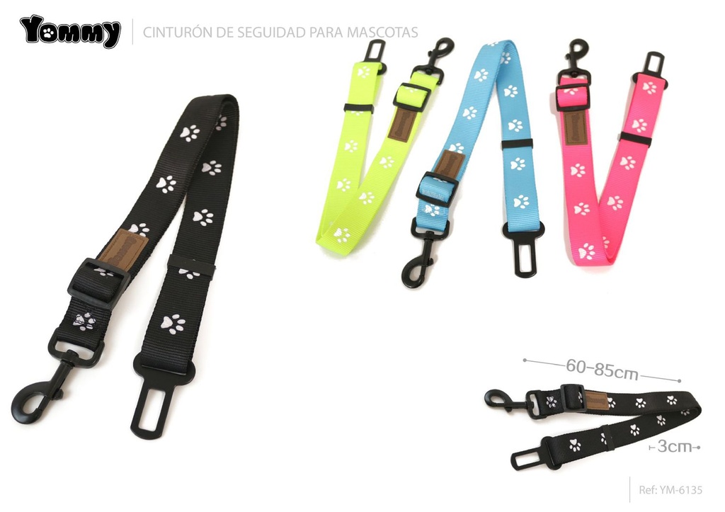 Cinturón de seguridad para perros 3.0 cm*60*85 cm - Accesorios para viajes en coche
