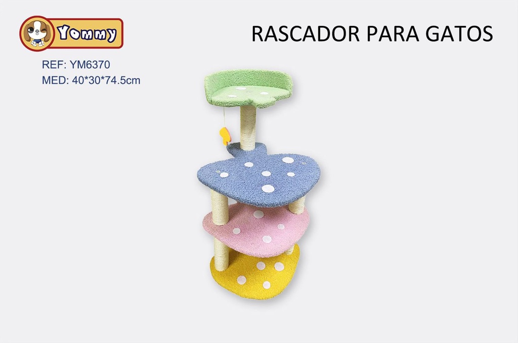 Rascador para gato 40x30x74.5cm para entretenimiento de mascotas